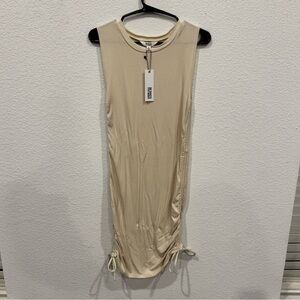 BB Dakota Steve Madden Cream Ribbed Ruched Dress